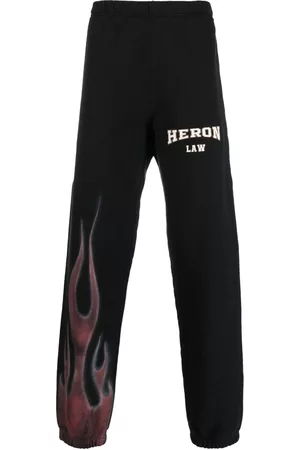 Heron Preston Flame-print cotton track pants - Black