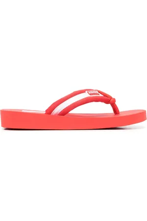 Kenzo Logo-patch striped flip flops