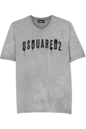 Dsquared2 Boys T-shirts - Logo-print cotton T-shirt - Grey