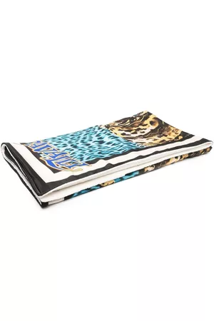 Roberto Cavalli Leopard-print beach towel - Blue