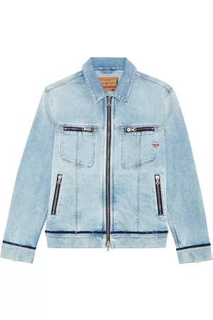 Diesel Men Denim Jackets - Zipped-up fastening denim jacket - Blue