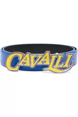 Roberto Cavalli Men's Adjustable RC Monogram Ribbon Belt, Size 90 cm 