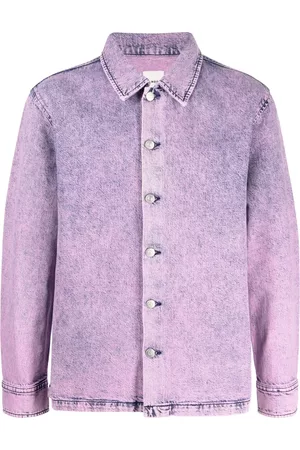 Sandro Men Denim Jackets - Button-fastening denim jacket - Pink