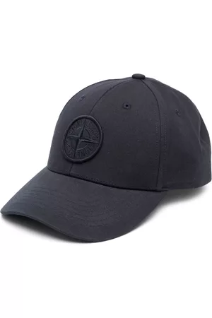 Stone Island Caps - Embroidered-logo cotton cap - Blue