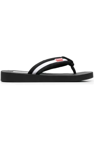 Kenzo Logo-patch striped flip flops