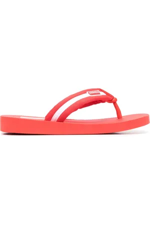 Kenzo Logo-patch striped flip flops