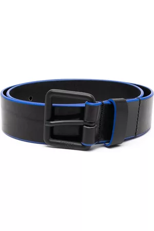 Diesel B-Owen perforated-logo buckle belt - Black