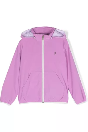 HERNO Girls Bomber Jackets - Zip-up hooded bomber jacket - Pink