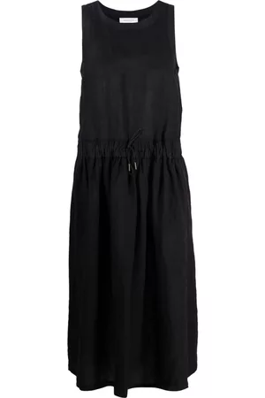 Fabiana Filippi Women Midi Dresses - Drawstring-waist sleeveless midi dress - Black
