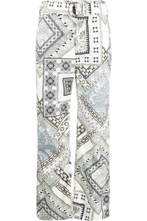 Etro Patchwork-print straight-leg trousers
