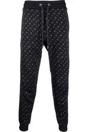 HUGO BOSS Monogram-pattern track pants - Blue