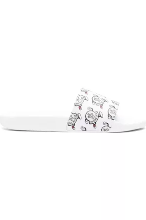 Moncler Men Sandals - Logo-print open-toe slides - White