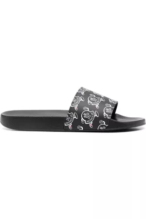 Moncler Men Sandals - Logo-print open-toe slides - Black