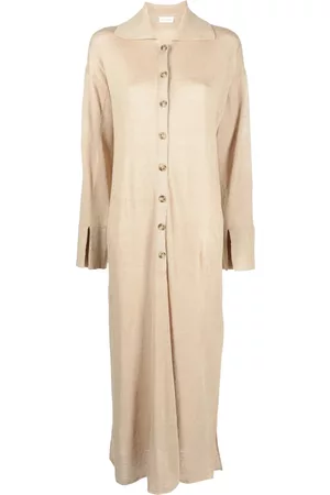 By Malene Birger Women Casual Dresses - Button-front side slit dress - Neutrals