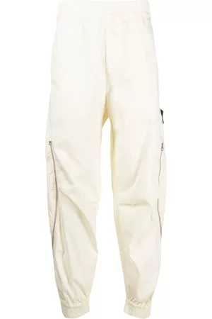 Stone Island Men Sweatpants - Straight-leg cotton track pants - Neutrals