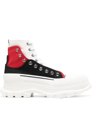 Alexander McQueen Eyelet-detail high-top sneakers