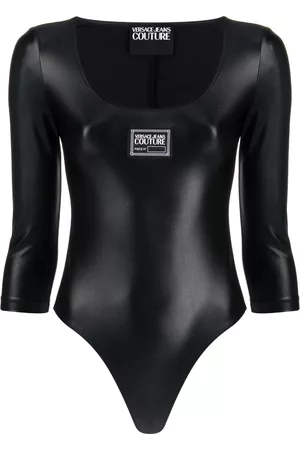 VERSACE Women Bodies - Logo-patch bodysuit - Black