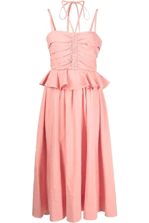 ULLA JOHNSON Halterneck ruffled midi dress