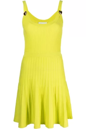 Moschino Ribbed-knit scoop neck dress - Green