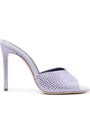 PARIS TEXAS 110mm crystal embellished leather mules