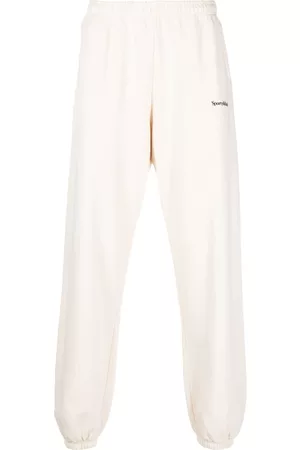 Sporty & Rich Logo-print cotton track pants - Neutrals