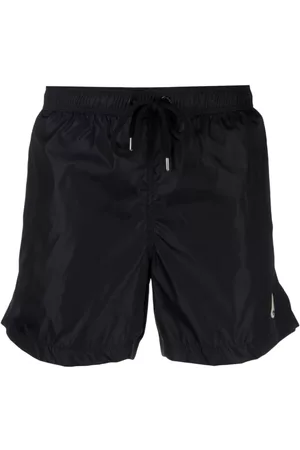 Moncler Men Swim Shorts - Logo patch swimming shorts - Blue