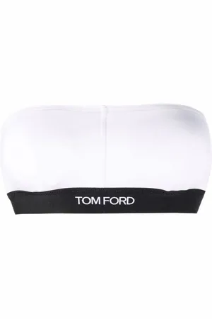 TOM FORD Logo Embroidered Bandeau Bra - Farfetch