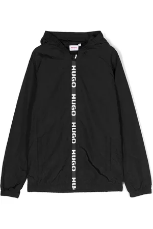 Hugo Kids Logo-print windbreaker - Black