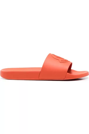 Moncler Men Sandals - Logo-embossed slides - Orange