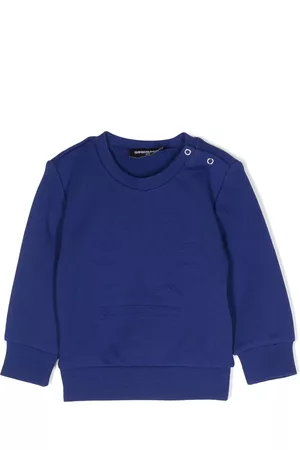 Dsquared2 Embossed-logo cotton sweater - Blue