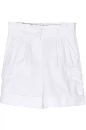 Moncler Girls Shorts - Paperbag-waist shorts - White