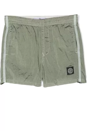Stone Island Logo-patch swim shorts - Green