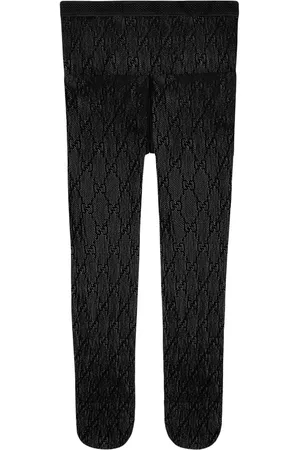 Gucci Black Logo Embroidered Tulle Sheer Leggings XS Gucci