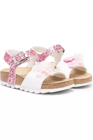 MONNALISA Leather open-toe sandals - Pink
