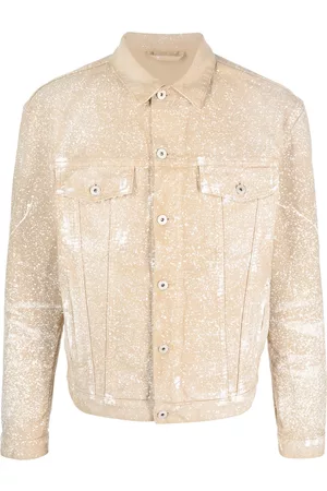 Heron Preston Paint-splatter denim shirt jacket - Brown