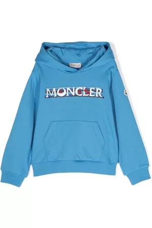Moncler Logo-print cotton hoodie - Blue