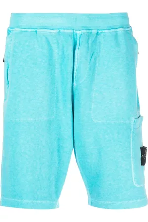 Stone Island Men Sports Shorts - Compass-motif cotton shorts - Blue