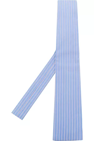 Comme des Garçons Men Bow Ties - Vertical-stripe cotton poplin tie - Blue