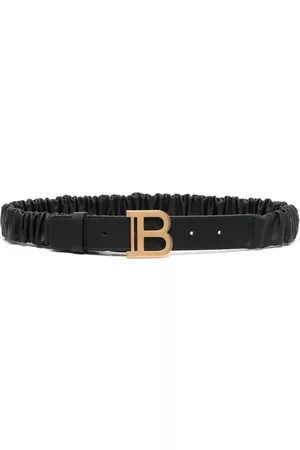 Balmain Logo-buckle leather belt - Black