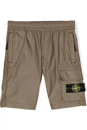 Stone Island Logo-patch casual shorts - Green