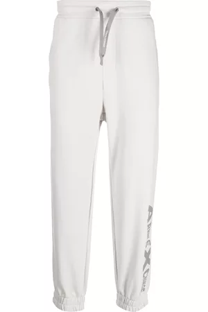Armani Exchange Men Sweatpants - Logo-print drawstring track pants - Grey
