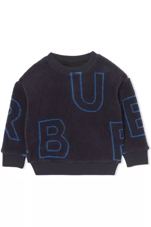 Burberry Boys Hoodies - Logo-print fleece sweatshirt - Blue