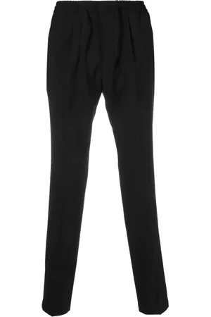 Manuel Ritz Logo-charm slim-cut trousers - Black