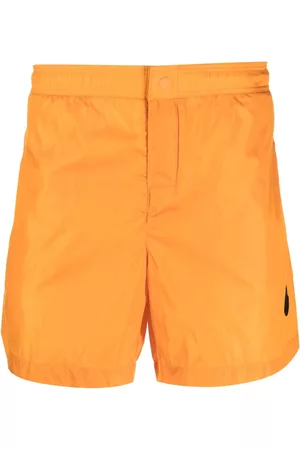 Moncler Men Swim Shorts - Logo-patch swim shorts - Orange