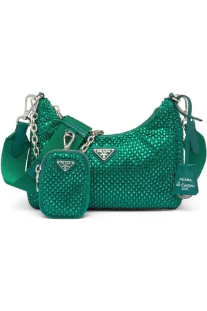 Prada Re-Edition 2005 satin bag with crystals - Green