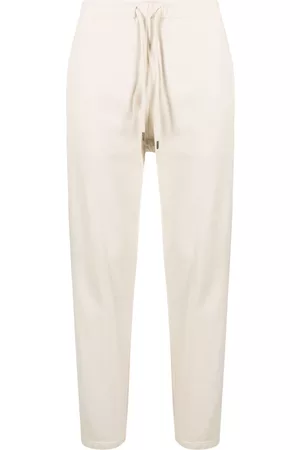 424 FAIRFAX Drawstring-waist cotton track pants - Neutrals