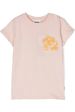 Molo Sequin-flower organic cotton T-shirt