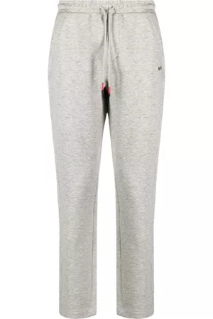 HUGO BOSS Men Sweatpants - Embroidered-logo track pants - Grey