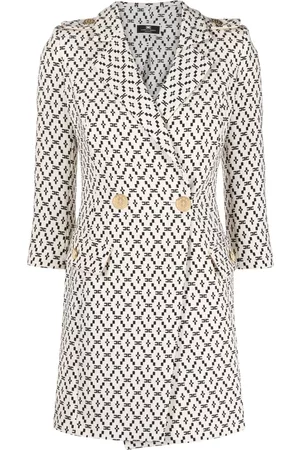Elisabetta Franchi Logo-pattern blazer dress - Neutrals