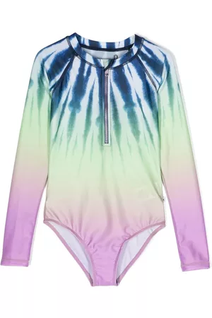 Molo Girls Swimsuits - Necky tie-dye print swimsuit - Blue